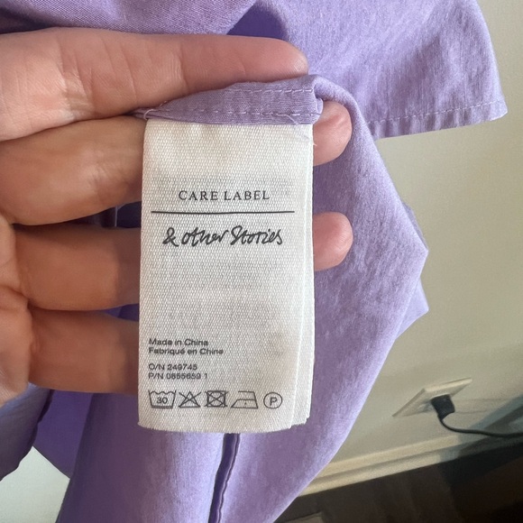 & Other Stories Women US 2 Cotton Stockholm Atelier Purple Embroidered Preppy - Picture 7 of 12